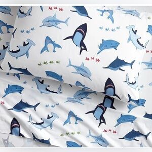 Pottery Barn Kids Twin Shark Print Bedding Set